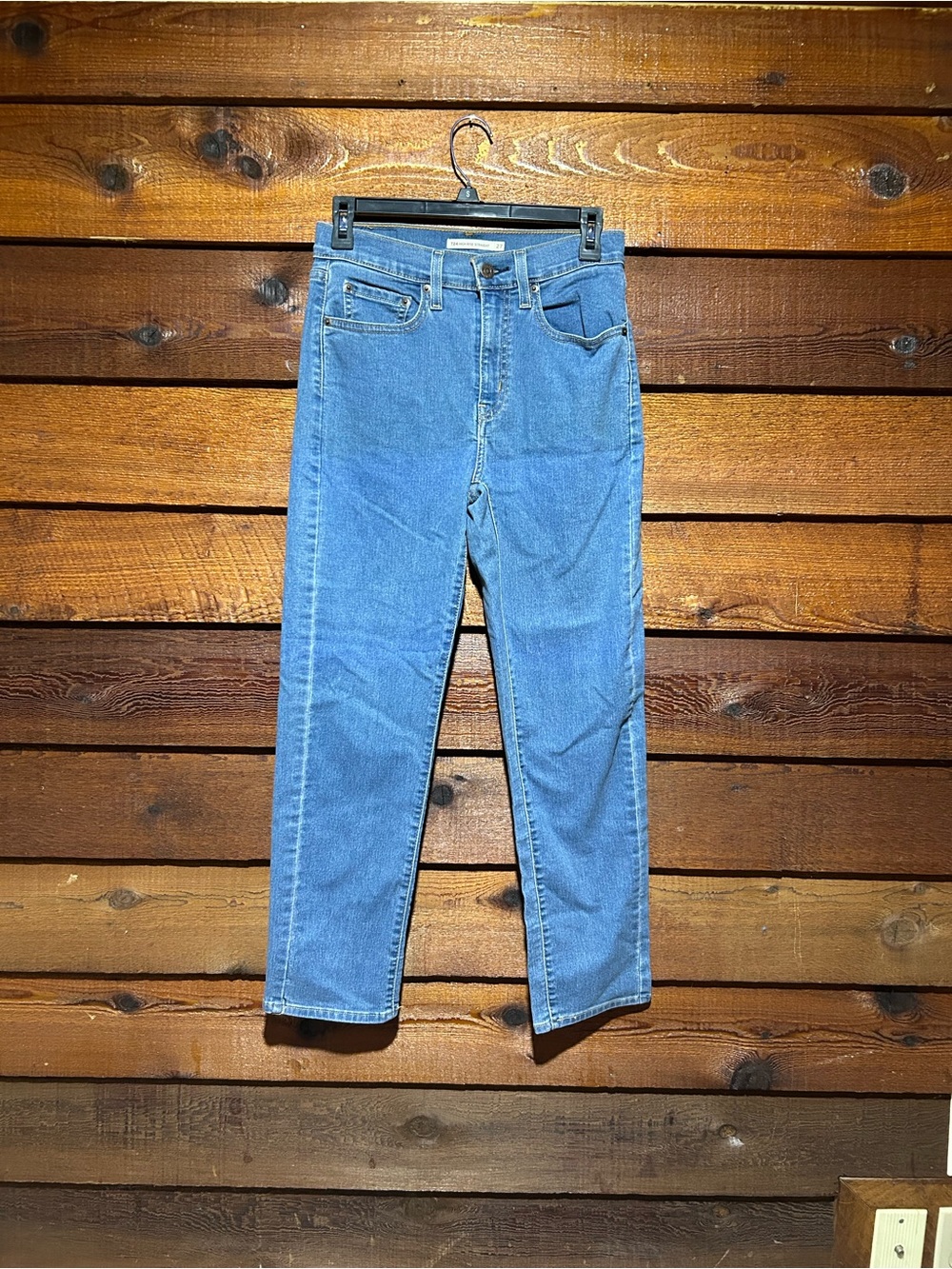 womans levi high rise straight jeans